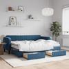 VidaXL Daybed with Trundle and Drawers Blue 80x200 Cm Velvet 3197127