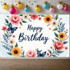 Feierbanner Dekoratives Muster Geburtstagsdeko Geburtstagsfeierbanner Farbenfrohes Design Blumendesign Für Familientreffen