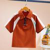 Children's Trendy Color Block Polo Shirt, Short Sleeve, Breathable Casual Top for Middle and Big Kids