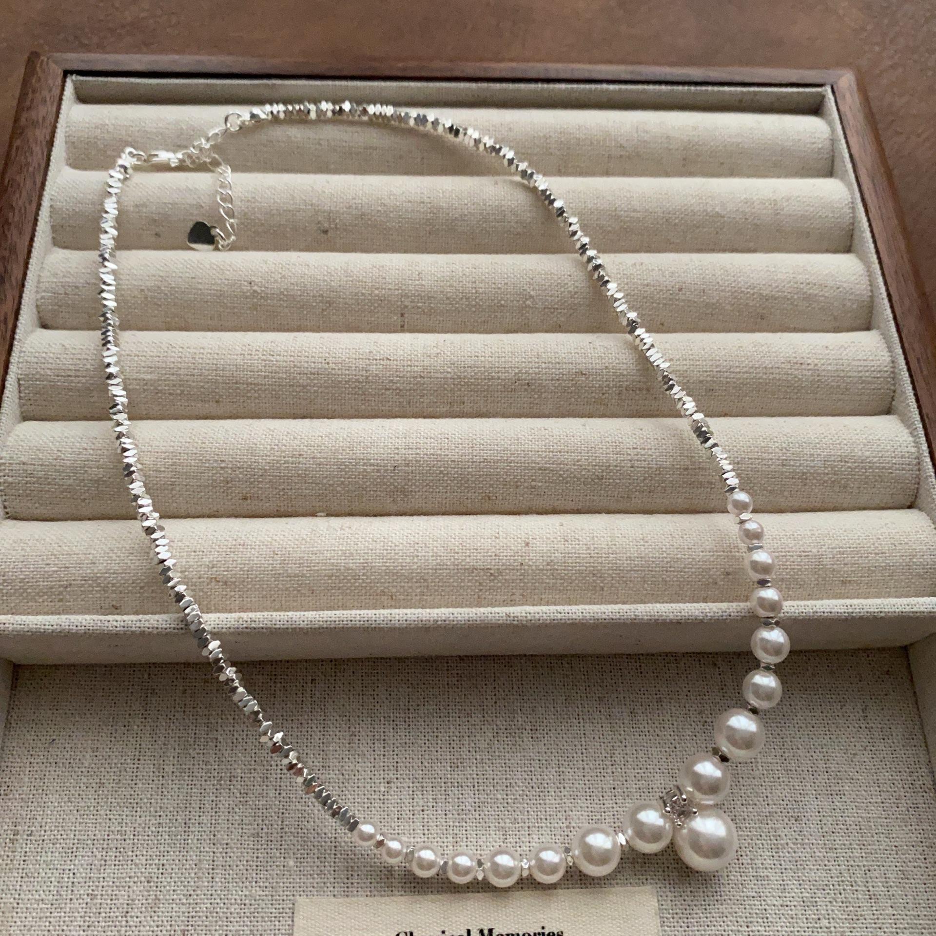 Minimalist Classic Pearl Beaded Necklace Premium Pearl Gentle Necklace Collarbone Chain Bead Chain Necklace