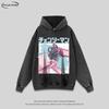 Oversized Distressed Washed Hoodie Men Women Streetwear Hip Hop Casual Long Sleeve Cotton Sweatshirt
