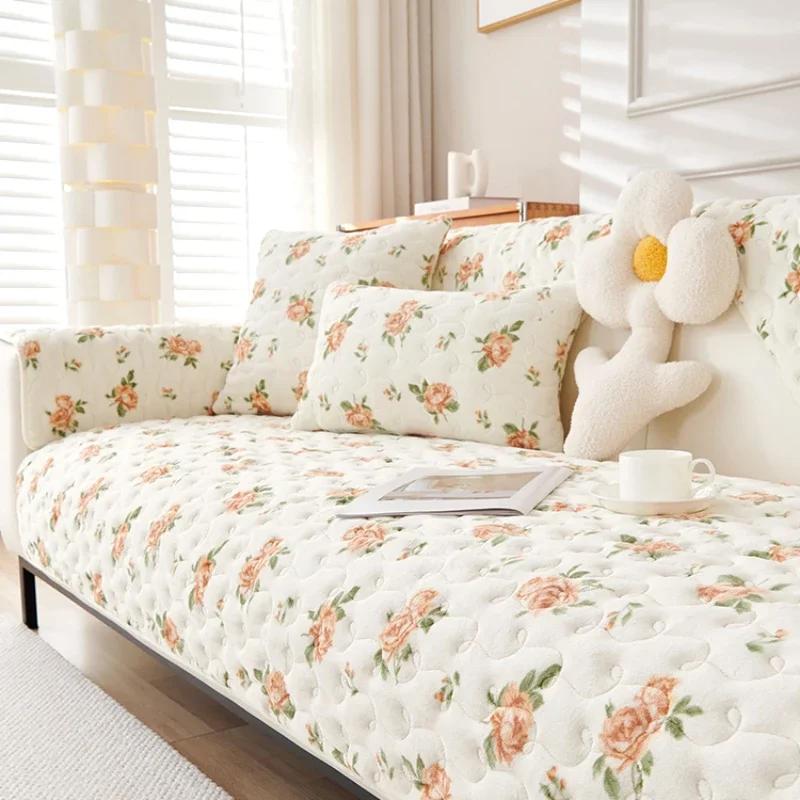 

Современный бархатный диванный коврик с молочным принтом, универсальный противоскользящий диванный коврик на четыре сезона, роскошный плюшевый пылезащитный чехол для дивана 70x70cm