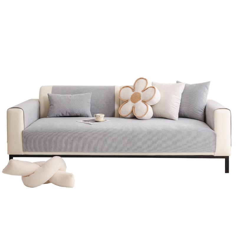 Sofa Cushion Four Seasons Universal Non-Slip Seat Cushions Chenille Simple Modern Solid Color Sofa Cover Cover Cloth
