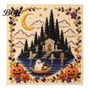 Jesienna Dekoracja Świąteczna Halloween Sztuczna Perła Artystyczna Zestaw DIY, Zestaw Rękodzieła Haftu Koralikowego 3D, Straszny Ręcznie Robiony Duch Dynia Koza Wiedźma Sztuka na Ścianę, Sezonowy