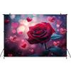 Mocsicka Rose Photo Background Valentine's Day Love Heart Flower Wallpaper Decorations Adult Girl Wedding Backdrop Studio Banner