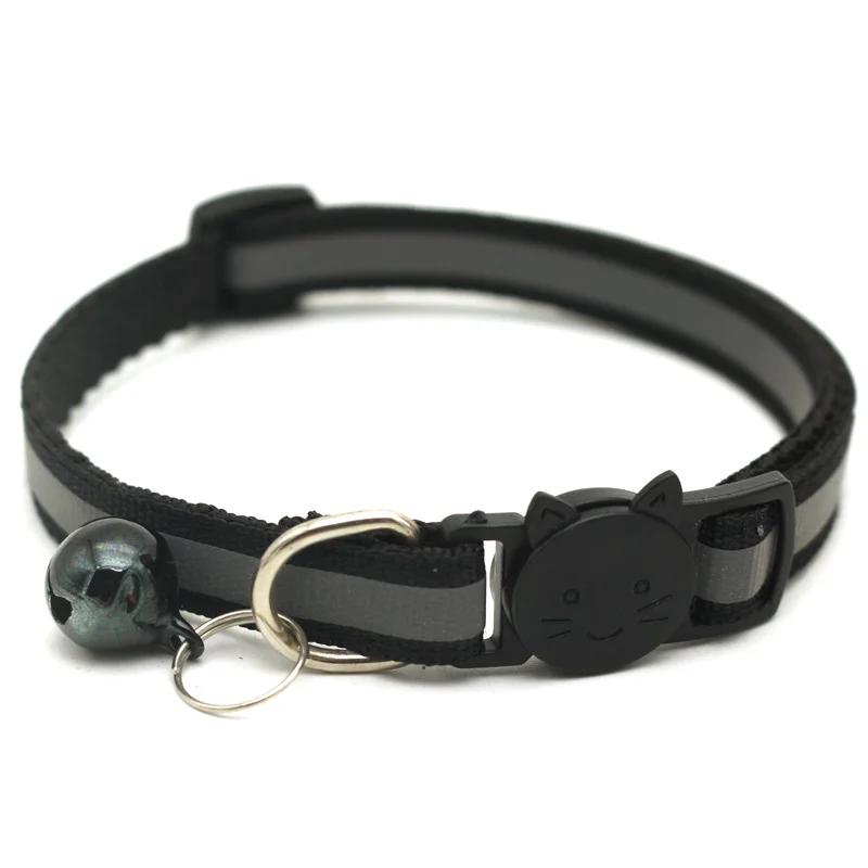 Safety Breakaway Cat Dog Collar Neck Strap Reflective Nylon Kitten Puppy Pet with Colorful Bell Puppy Pet Leash Accessories