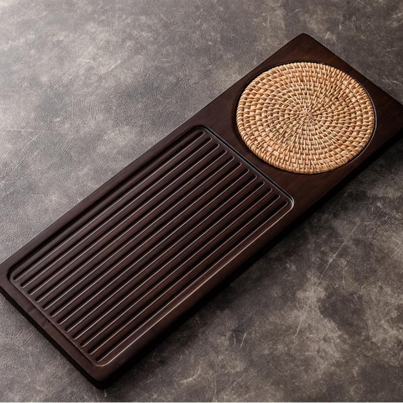 Decorative Bamboo Tea Tray Tea Ceremony Trays Chinese Tea Accessories Solid Bamboo Wood Tea Tray Portable  Hotel Tea Plate