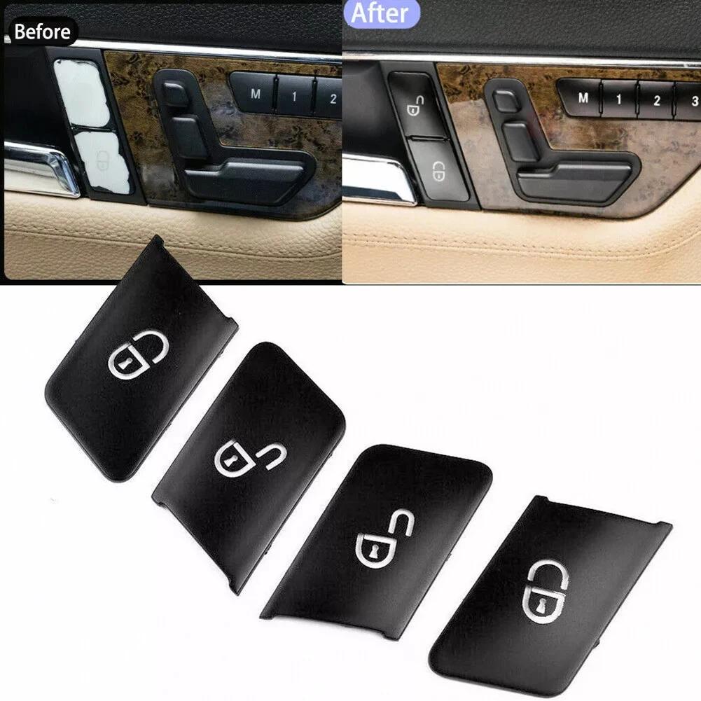 Black Silver Color Car Door Lock Switch Button Cover Trim Brand New Condition Factory Specifications High Reliability