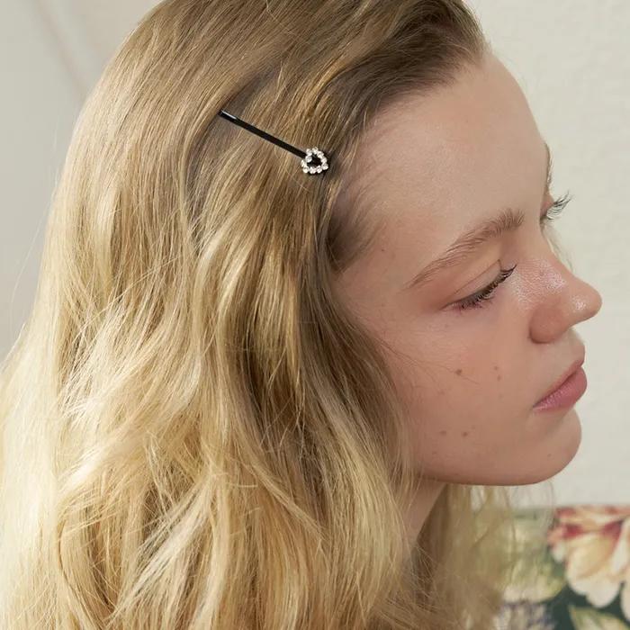 [2SET] heart cubic hair pin (2colors)