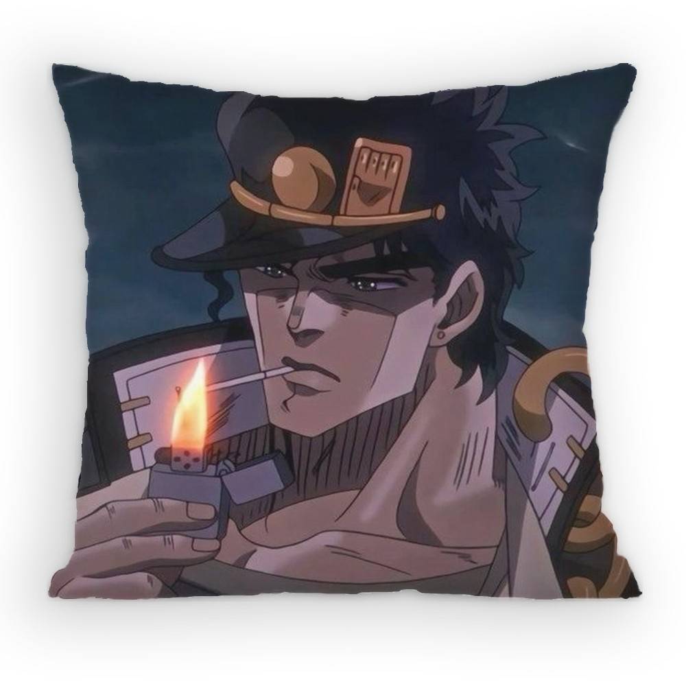 Anime JoJo Kujo Jotaro Pillow Case Sofa Living Room Bedroom Headboard Backrest Cushion Square Cushion Nap Time