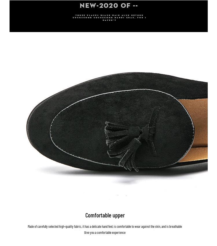 Men's Tassel Slip-On Leather Sandals - Breathable Summer Head Wrap Design