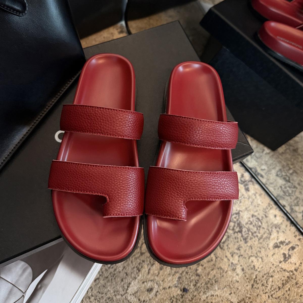 

Комплект шлепанцев с толстой подошвой для женщин, простые повседневные шлепанцы-однословки, пляжные шлепанцы 40 бордовый