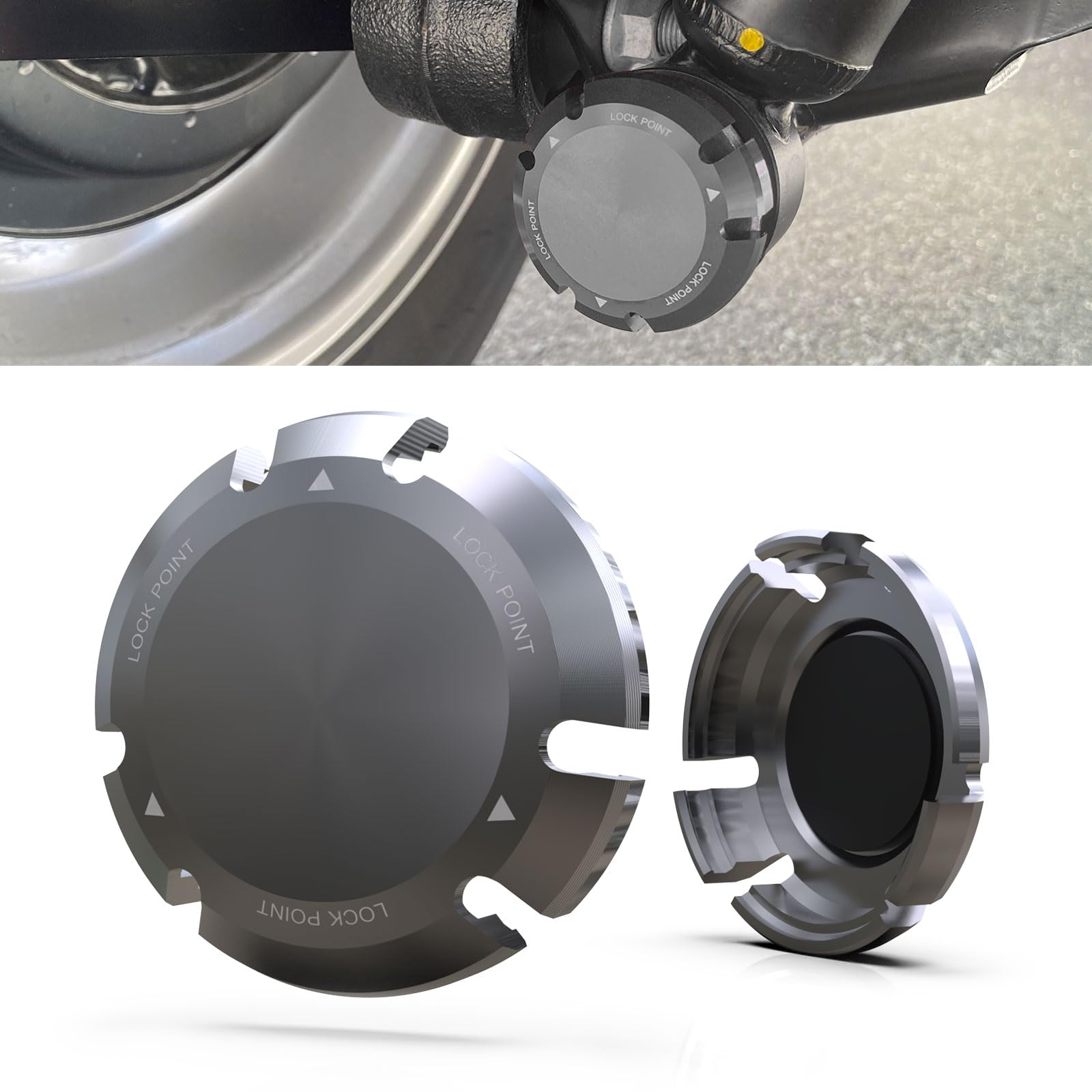 

alumania SHOCKBASE CAP for Jimny JB64 and Sierra Set of 2 Rear Absorber Camber Bolt Covers [METALLIC] JB74, (VSJ-AC01-MT)