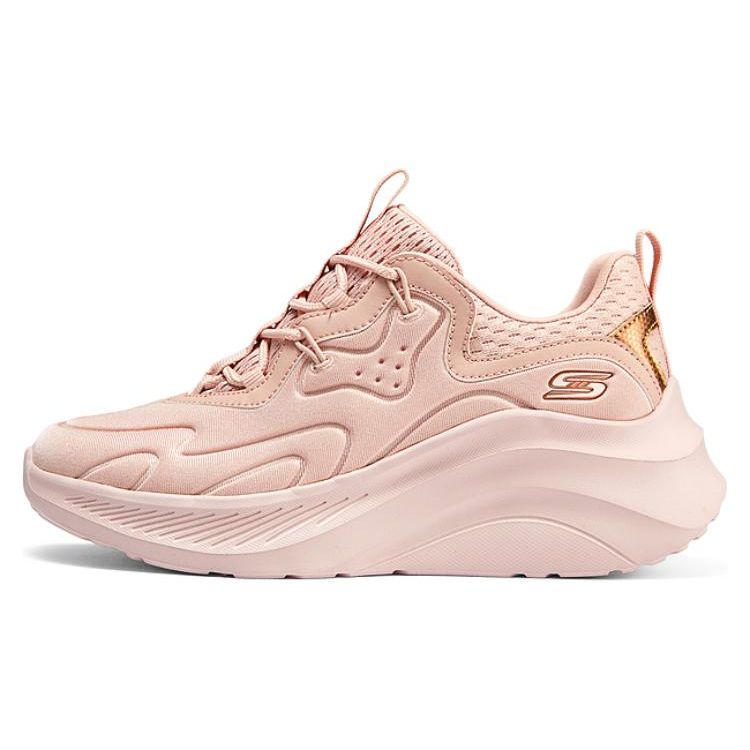 Skechers Fabric Synthetic Leather Soft Shoes Low Top Casual Shoes Women sneaker Nude-Pink 117513-BLSH 36