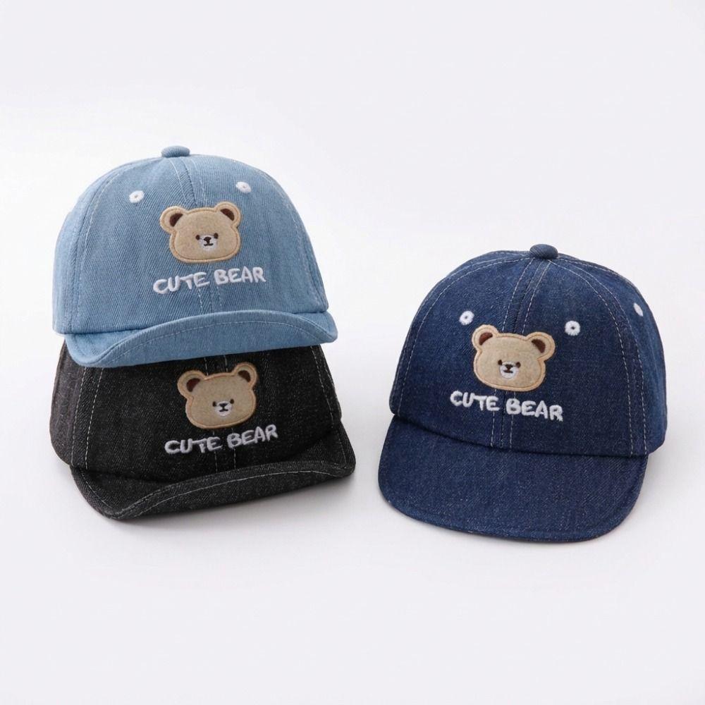 Cute Cartoon Baby Baseball Cap Bear Embroidery Peaked Caps Fashion Baby Hat  Boys Girls