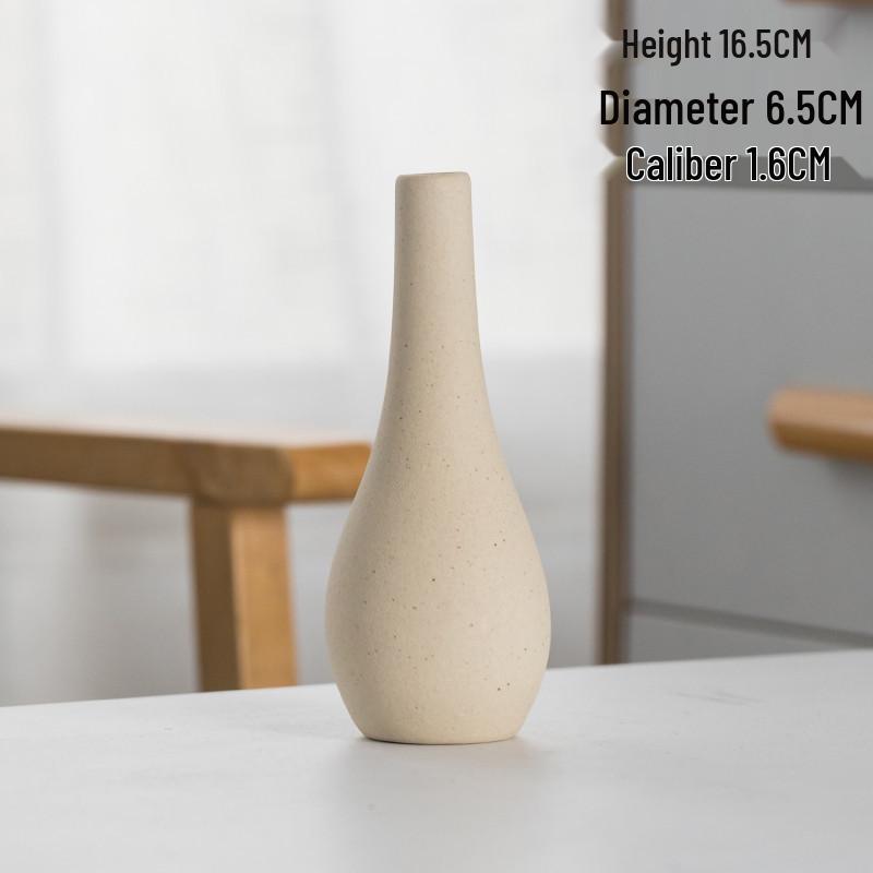 Rust-Colored Nordic Retro Ceramic Vase with Black Spots