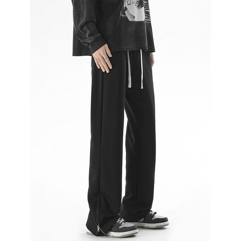 Hip Hop American Straight-leg Gray Drape Casual Pants