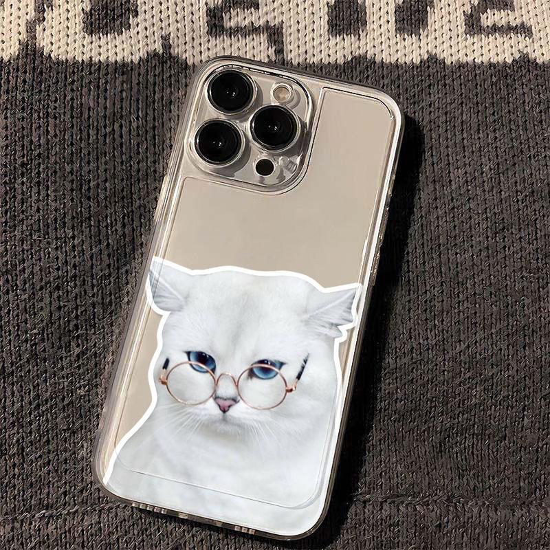 Serious face kitten applies to iPhone17promax Apple 16 transparent cat mobile phone case 14/13 fine hole 15
