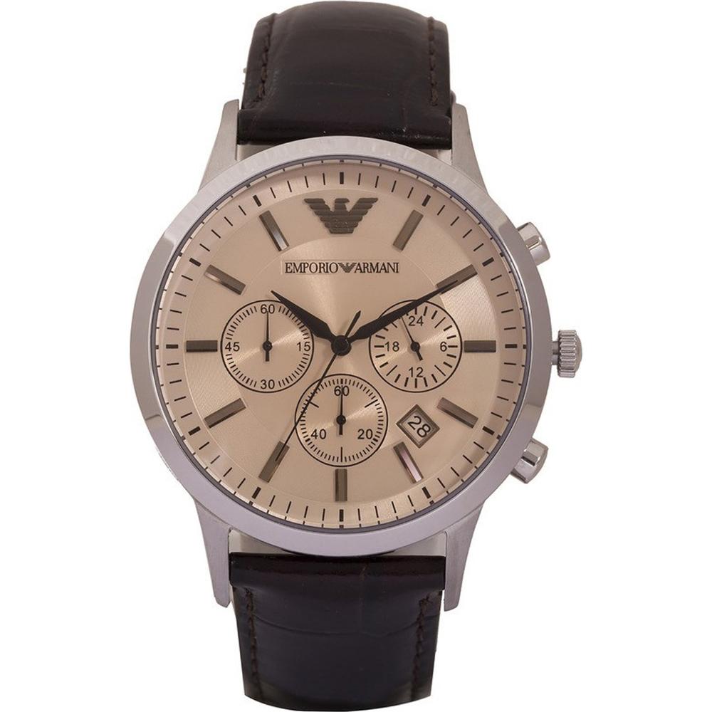 

Emporio Armani Renato Large Brown Leather Men s Quartz Chronograph AR2433 коричневый