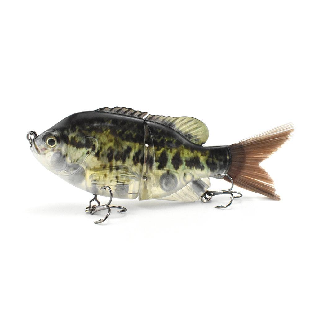 125Mm Plastic Silk Tail 2 Sections Sunfish Simulation Multi-Section Bait S Type Flexible Underwater Swimming Luya Bait