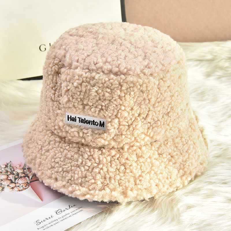 Women's Warm Cotton Lamb Wool Hats - Autumn/Winter Korean Fashion, Windproof Japanese Bucket Style