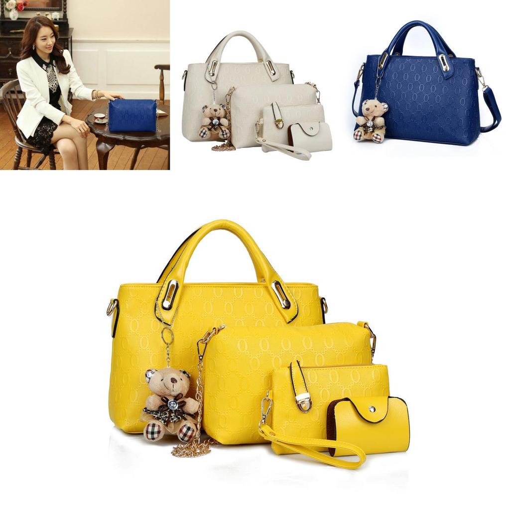 Stylish Pure Color Women Pu Leather Shoulder Bag Handbag Satchel Clutch Coin Purse