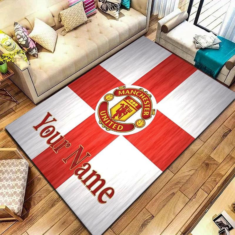 Manchester United F Custom Name Carpet Rug for Living Room Bedroom Home Sofa Decoration,Kids play Non-slip Floor Mat