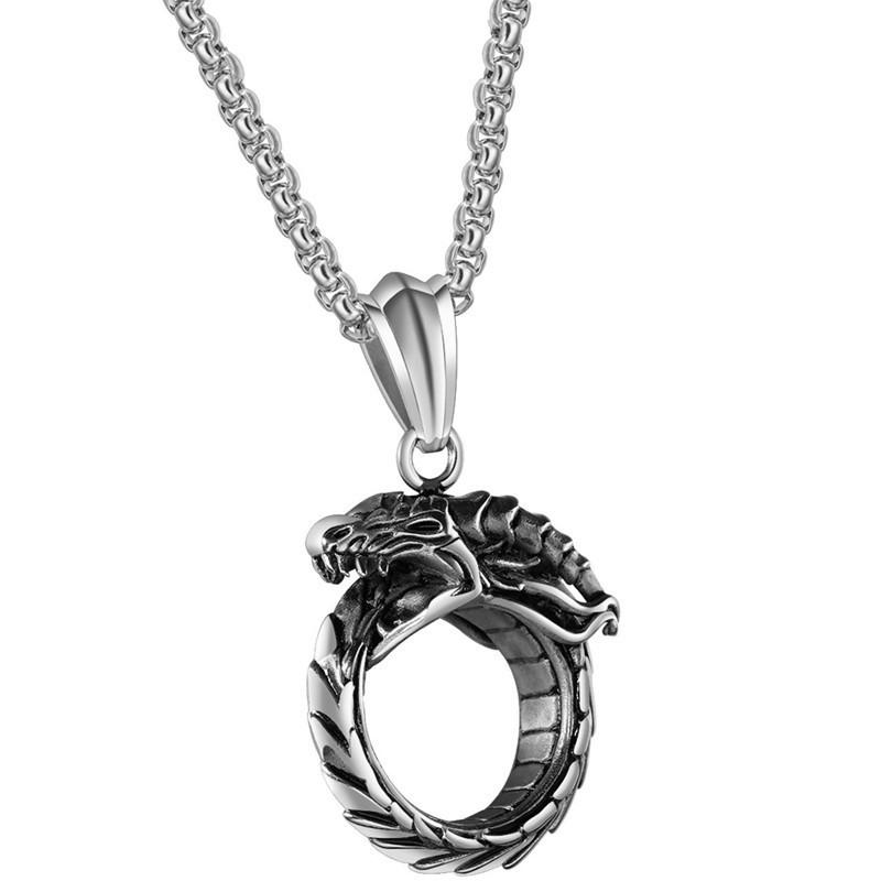 Personalized Retro Angel Wings Men's Titanium Steel Pendant Necklace