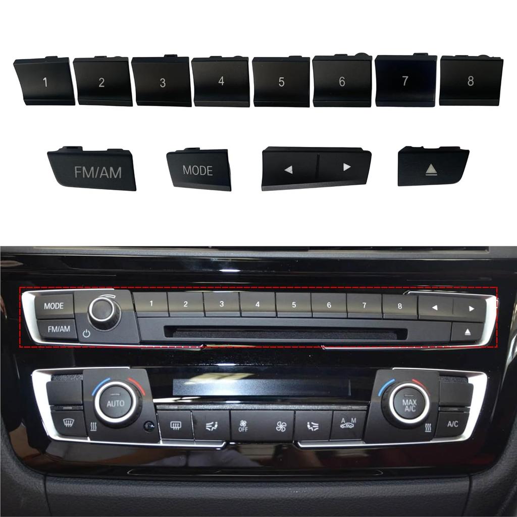 Car Radio CD Switch Button Cover for BMW,Car Front Dashboard Radio CD Number Button Cover Replacement for BMW 3 1 2 4 Series F30 F32 F34 F35