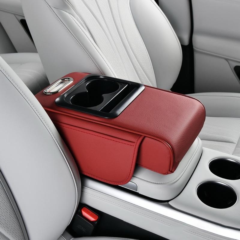 Car Center Consoles Cover, PU Leather Armrest Pad Cover, Universal Car Arm Rest SeatStorage Box Mat Waterproof