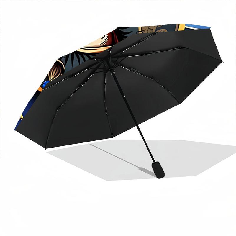 1pc Astrology Zodiac Automatic Folding Umbrella Compact Lightweight Travel Umbrella with 8-Rib Sturdy Frame, Windproof & Self086