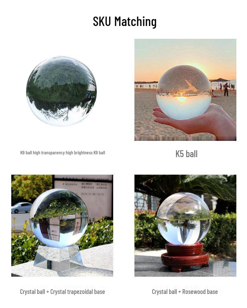 Transparent White Crystal Ball Ornament - Perfect High-End Gift for Home, Office, or Living Room Decor