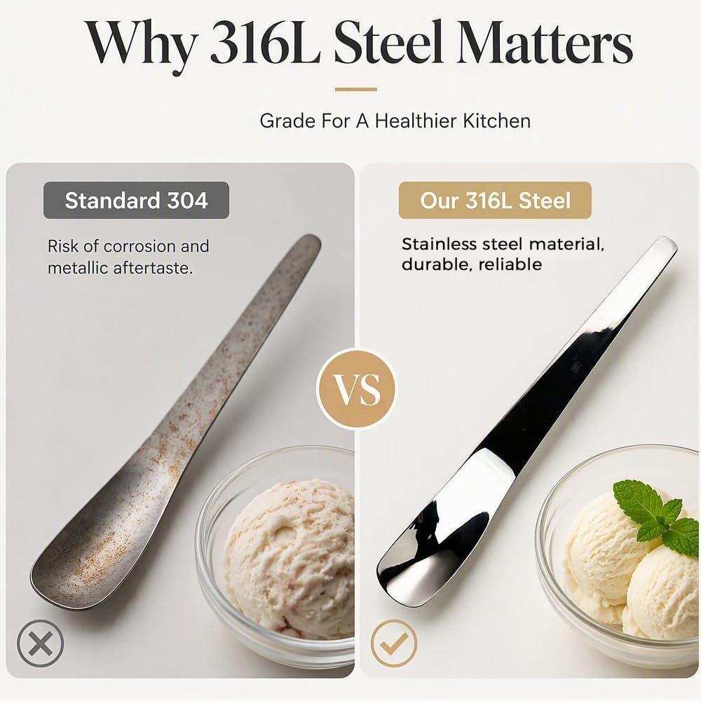 Stainless Steel Ice Cream Spoon Long Handle Yogurt Spoon Practical Dessert Spoon  For Household Use