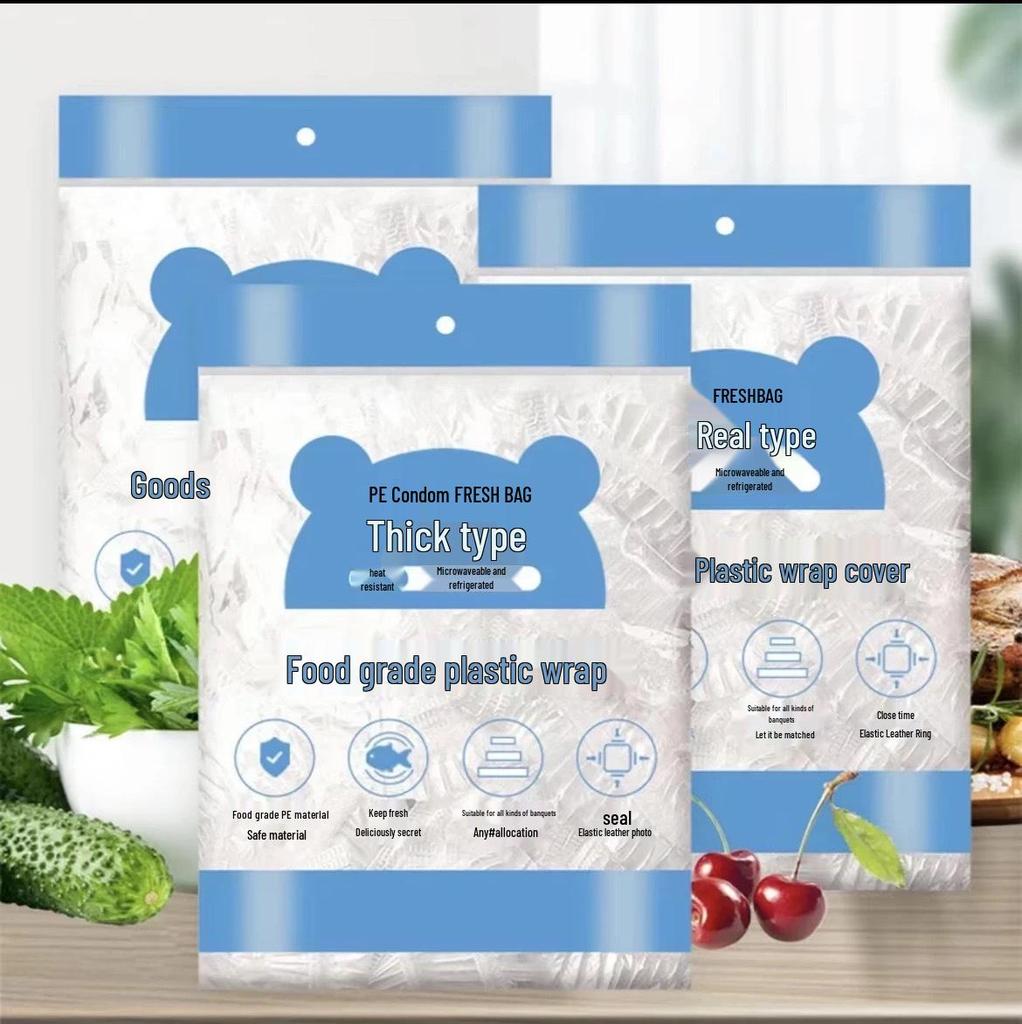 Extra Large, Extra Thick Disposable PE Cling Film with Colorful Elastic for Household Use