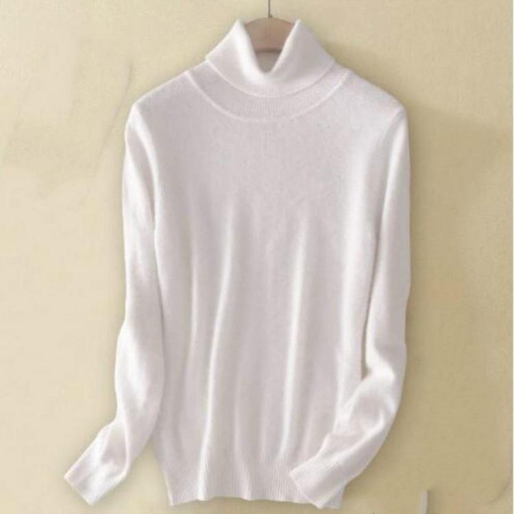 Womens Pure Cashmere Wool High Neck Knit Sweater Pullover Autumn Winter Ladies Turtleneck Pull Femme Warm Soft Casual