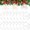 3.5" Clear Acrylic Christmas Ornament,Blank Christmas Bauble Tree Decoration Stocking Name Tag,Holiday Tags,Gift Tag