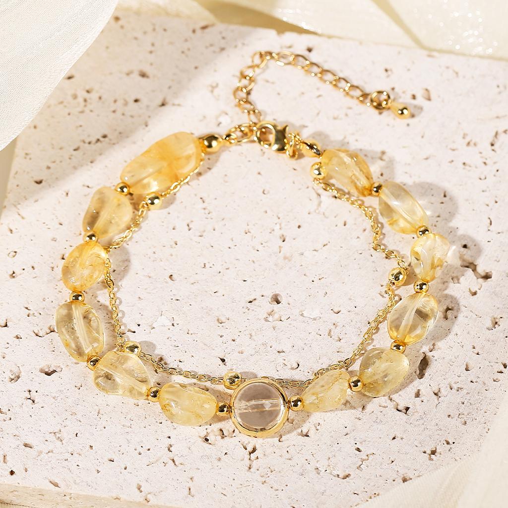 JD Natuursteen Citrien Onregelmatige Kralen Geluk Rijkdom Armbanden Dames Mode Genezende Kristal Ketting Armband Vrouwelijke Feest Cadeaus