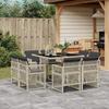 VidaXL Garden Dining Set and Cushions 9 Pcs Light Grey Rattan, Outdoor Dining Set, Furniture of 3210839