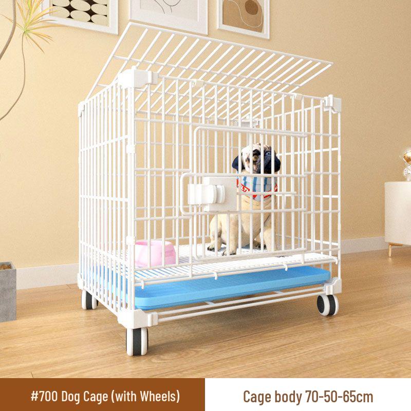 Reinforced Three-Layer Indoor Pet Cage with Toilet for Small Dogs