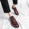 Quality Casual Men Leather Oxford Shoes Fashion Lace-up Wedding Men Brogue Shoes Male Formal Business Gentleman Office Low Shoes
