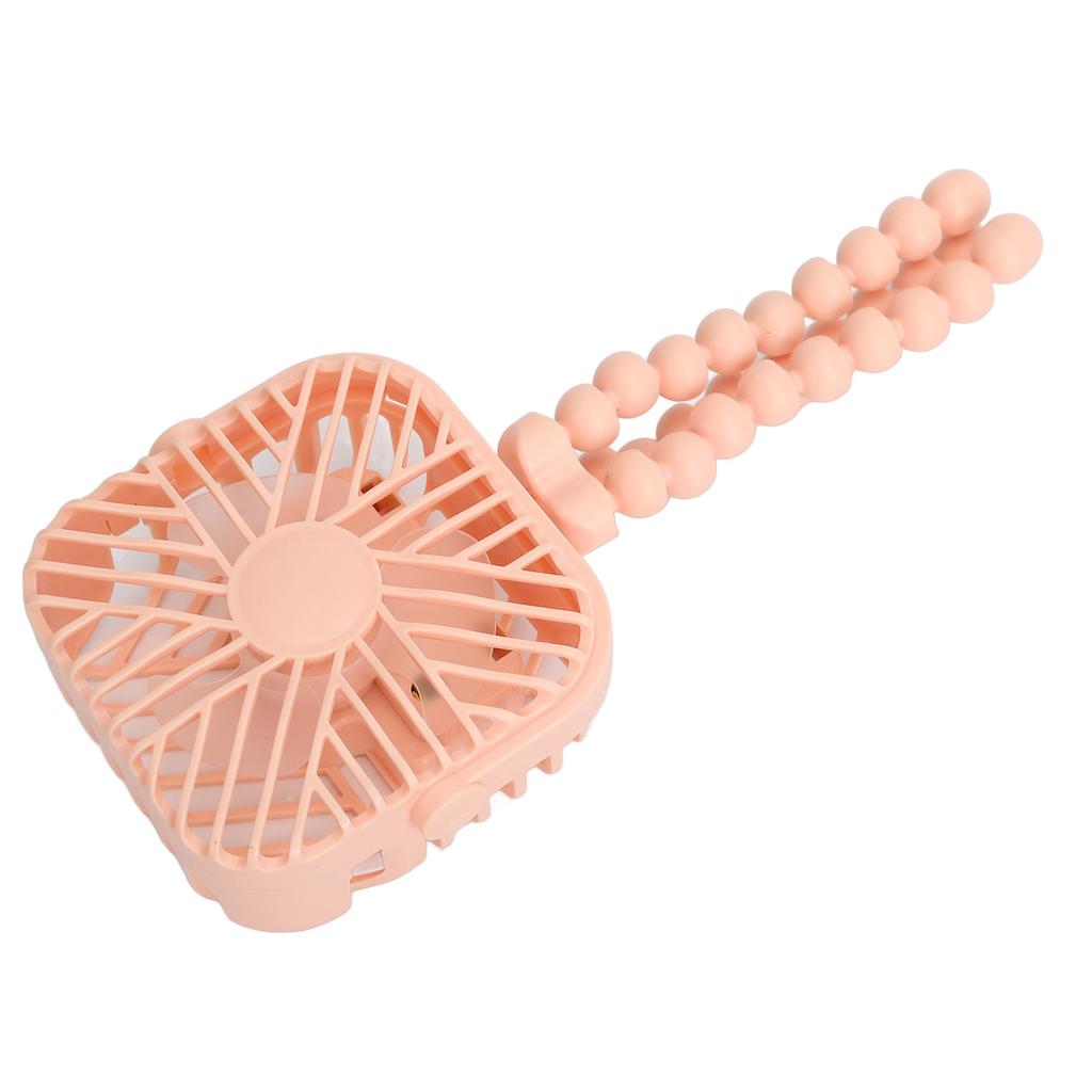 Mini Portable Stroller Fan 3 Speed Rechargeable LED Night Light 360 Degree Rotation Cooling Desk Stroller Fan Pink