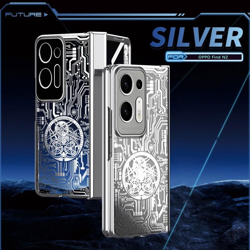 Magnetic Snap-on Case OPPO Find N2 Foldable Phone Electroplated PC Shell With Shockproof Full Coverage