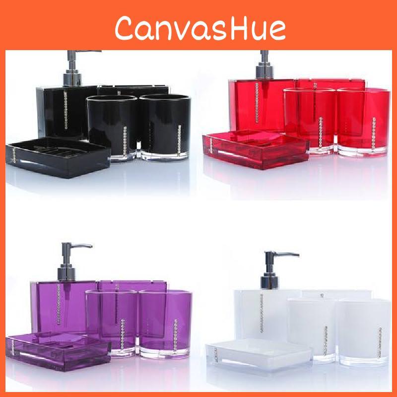 5 Accessories Pcs Bathroom Multicolors Acrylic Diamondmounted Sets Shining
