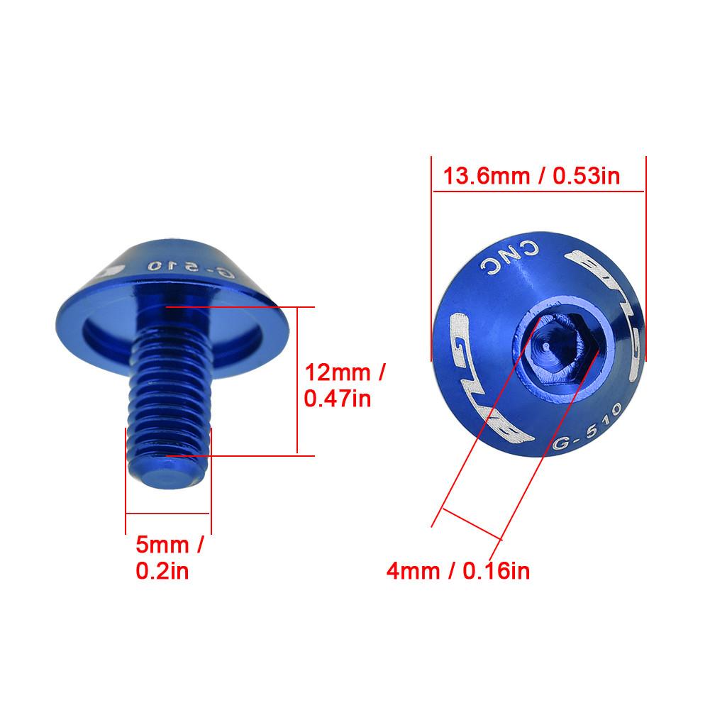 GUB G-510 2Pcs M5 * 12mm Bike Bicycle Water Bottle Cage Holder Bracket Screw Bolts(Blue)
