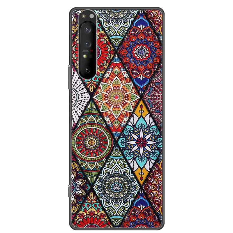 Retro 3D Case for Sony Xperia 1 5 10 II Relief EMBOSS Silicone Cover for Sony Xperia 1 5 10 III XZ4 XZ5 Bumper Shell