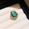 Qicai Liujing Elegant Oval Zirconium Adjustable Ring - Stylish High-End Index Finger Jewelry