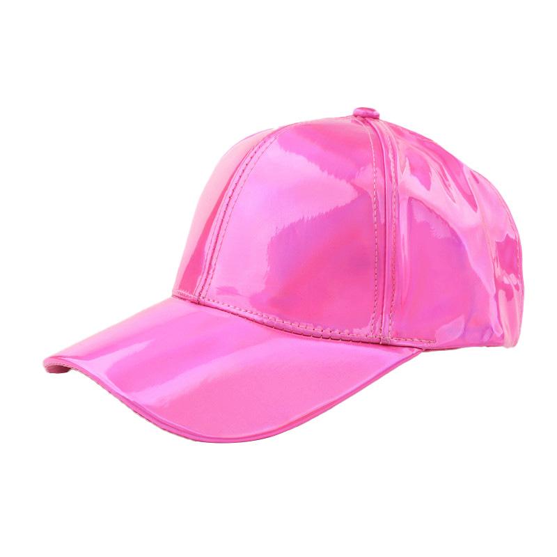 Unisex PU Rainbow Changing Baseball Hat Adult Laser Hip Hop Cap Outdoor Casual Snapback Shiny Party Dressing Hat