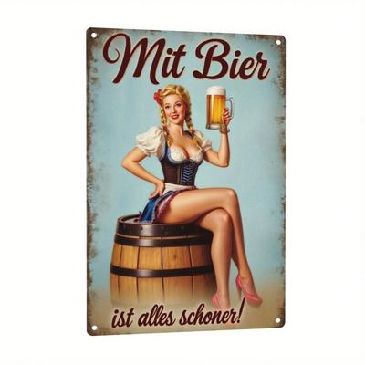 Vintage Tin Metal Sign Wall Decor Rustic Pub Beer Art 8x12 Inch