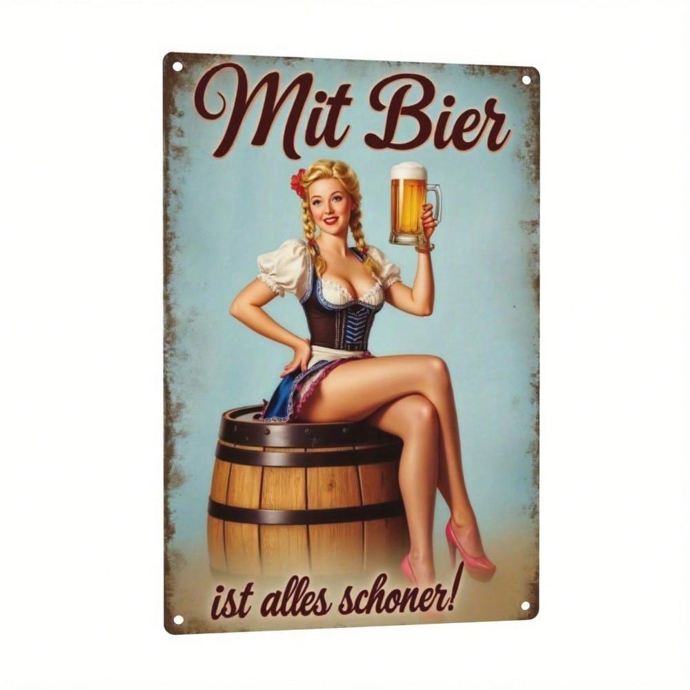Vintage Tin Metal Sign Wall Decor Rustic Pub Beer Art 8x12 Inch