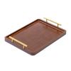 Serviertablett aus Holz mit Griffen Kaffee Dessert Snack Platte Bambus Tee Tablett Lebensmitteltablett Dekotablett für Küche Schlafzimmer